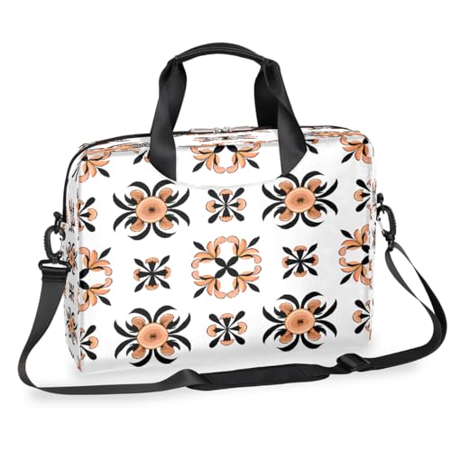 Dusviba Laptoptasche mit ethnischem Blumenmuster, 16 Zoll, schlanke Business-Aktentasche für Männer und Frauen, Schultertasche mit Griff und abnehmbarem Riemen, für Arbeit, Büro, Computer, Messenger von Dusviba