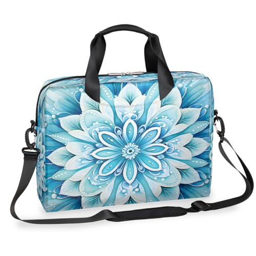 Dusviba Mandala Abstrakte Lotus Laptoptasche 16 Zoll Slim Business Aktentasche für Männer Frauen Schultertasche mit Griff & abnehmbarem Gurt Arbeit Büro Computer Messenger Bag von Dusviba