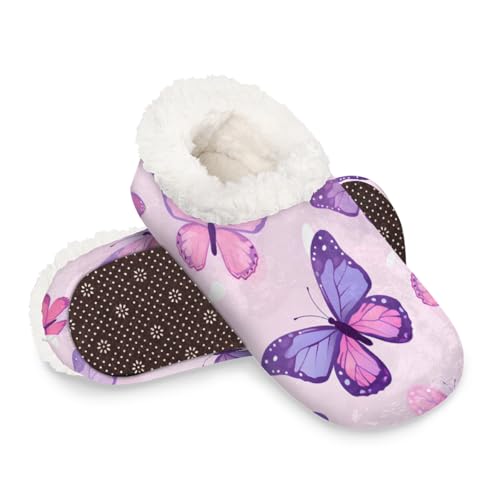 Dusviba Süße Cartoon-Hausschuhe für Damen und Herren, warme flauschige Indoor-Hausschuhe mit rutschfester Sohle, gemütlicher Plüsch, Winter, Zuhause, Schlafzimmer, Hausschuhe für Büro, Reisen, Hotel von Dusviba