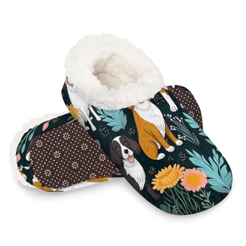 Dusviba Süße Hausschuhe für Damen und Herren, warme flauschige Hausschuhe mit rutschfester Sohle, gemütlicher Plüsch, Winter, Zuhause, Schlafzimmer, Hausschuhe für Büro, Reisen, Hotel, Geschenke von Dusviba