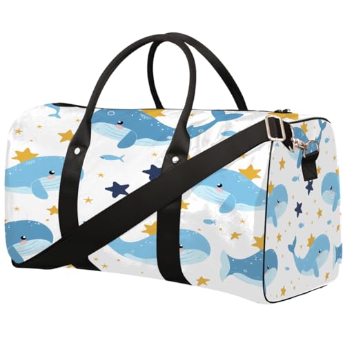 Sporttasche für Damen und Herren, Motiv: niedliche Sterne, Ozeanwale, wasserabweisend, faltbar, leicht, für Workout, Krankenhaus von Dusviba