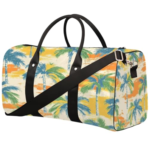 Sporttasche für Damen und Herren, Motiv: tropische Palme, wasserabweisend, faltbar, leicht, Wochenendtasche, Übernachtungstasche, für Workout, Krankenhaus von Dusviba