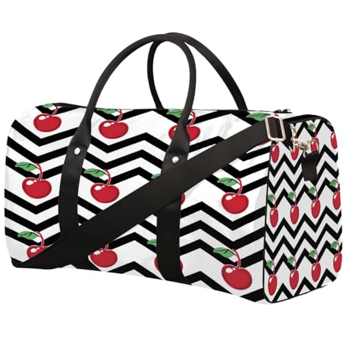 Sporttasche für Damen und Herren, Retro-Design, mit Zickzackmuster, wasserabweisend, faltbar, leicht, für Workout, Krankenhaus von Dusviba