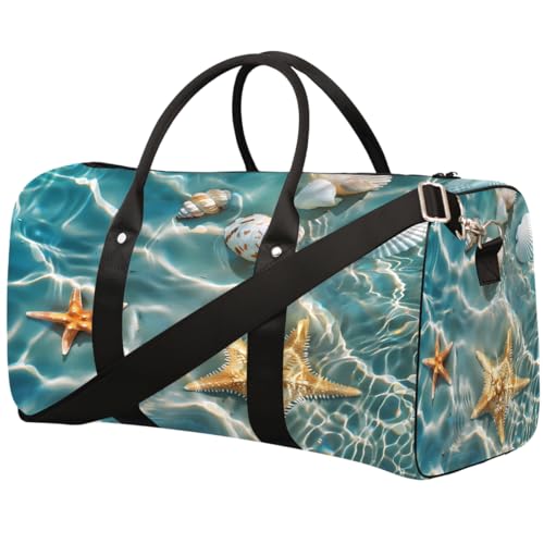 Sporttasche für Damen und Herren, Seestern-Muschel-Design, wasserabweisend, faltbar, leicht, für Workout, Krankenhaus Sporttasche für Damen und Herren, Seestern-Muschel-Design, wasserabweisend, faltbar, leicht, für Workout, Krankenhaus von Dusviba