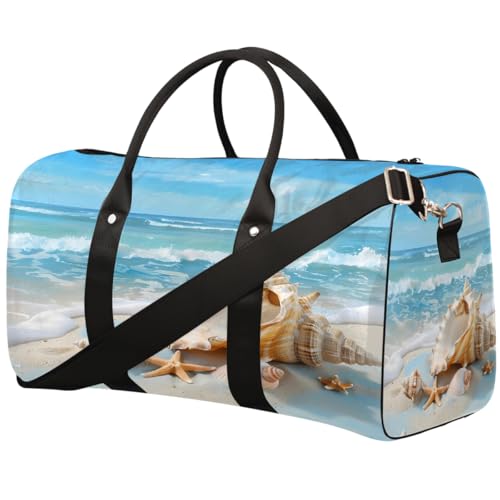 Sporttasche für Damen und Herren, wasserabweisend, faltbar, für Sommer, Strand, Muscheln, leicht, für Workout, Krankenhaus Sporttasche für Damen und Herren, wasserabweisend, faltbar, für Sommer, Strand, Muscheln, leicht, für Workout, Krankenhaus von Dusviba