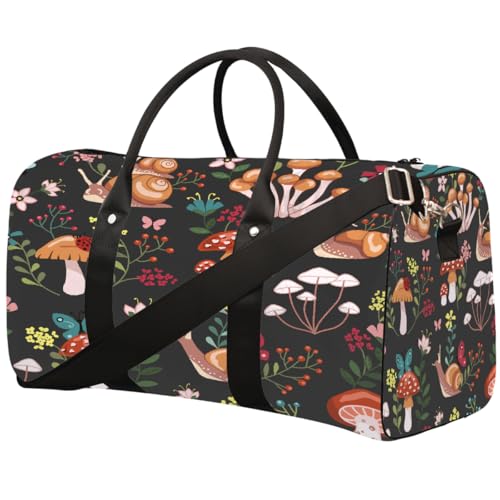 Sporttasche mit Pilzschnecken, für Damen und Herren, wasserabweisend, faltbar, leicht, Wochenendtasche, Übernachtungstasche, für Workout, Krankenhaus von Dusviba