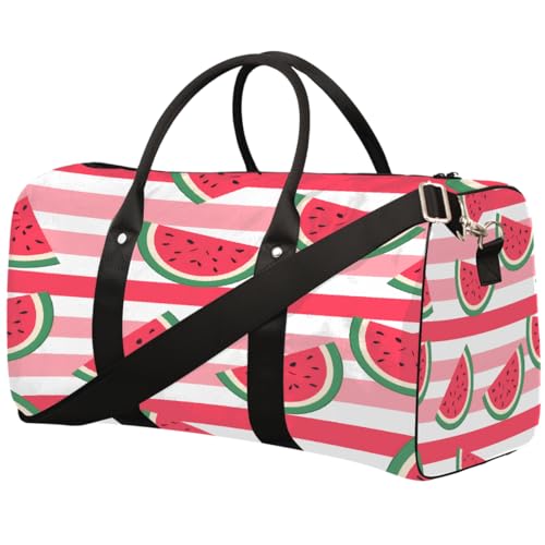 Sporttasche mit Wassermelonen-Streifen, für Damen und Herren, wasserabweisend, faltbar, leicht, Wochenendtasche, Übernachtungstasche, für Workout, Krankenhaus von Dusviba