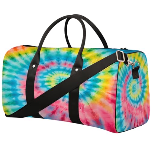 Sporttasche mit abstraktem Batikmuster für Damen und Herren, wasserabweisend, faltbar, leicht, Wochenendtasche, Übernachtungstasche, für Workout, Krankenhaus von Dusviba
