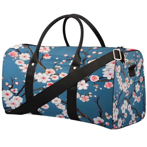 Sporttasche mit japanischen Kirschblüten im Retro-Stil, für Damen und Herren, wasserabweisend, faltbar, leicht, für Workout, Krankenhaus Sporttasche mit japanischen Kirschblüten im Retro-Stil, für Damen und Herren, wasserabweisend, faltbar, leicht, für Workout, Krankenhaus von Dusviba