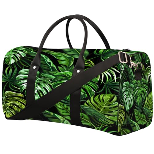 Sporttasche mit tropischen Palmenblättern, für Damen und Herren, wasserabweisend, faltbar, leicht, für Workout, Krankenhaus, Grün Sporttasche mit tropischen Palmenblättern, für Damen und Herren, wasserabweisend, faltbar, leicht, für Workout, Krankenhaus, Grün von Dusviba