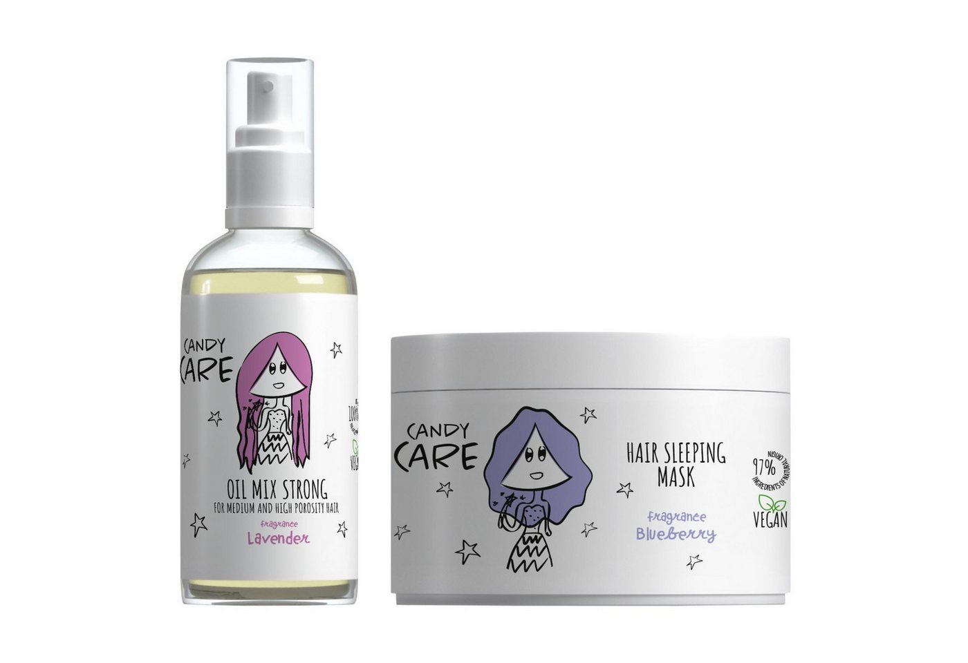 Dusy Professional Haarkur Candy Care Hair Sleeping Mask 300 ml + Oil Mix Strong 100 ml von Dusy Professional