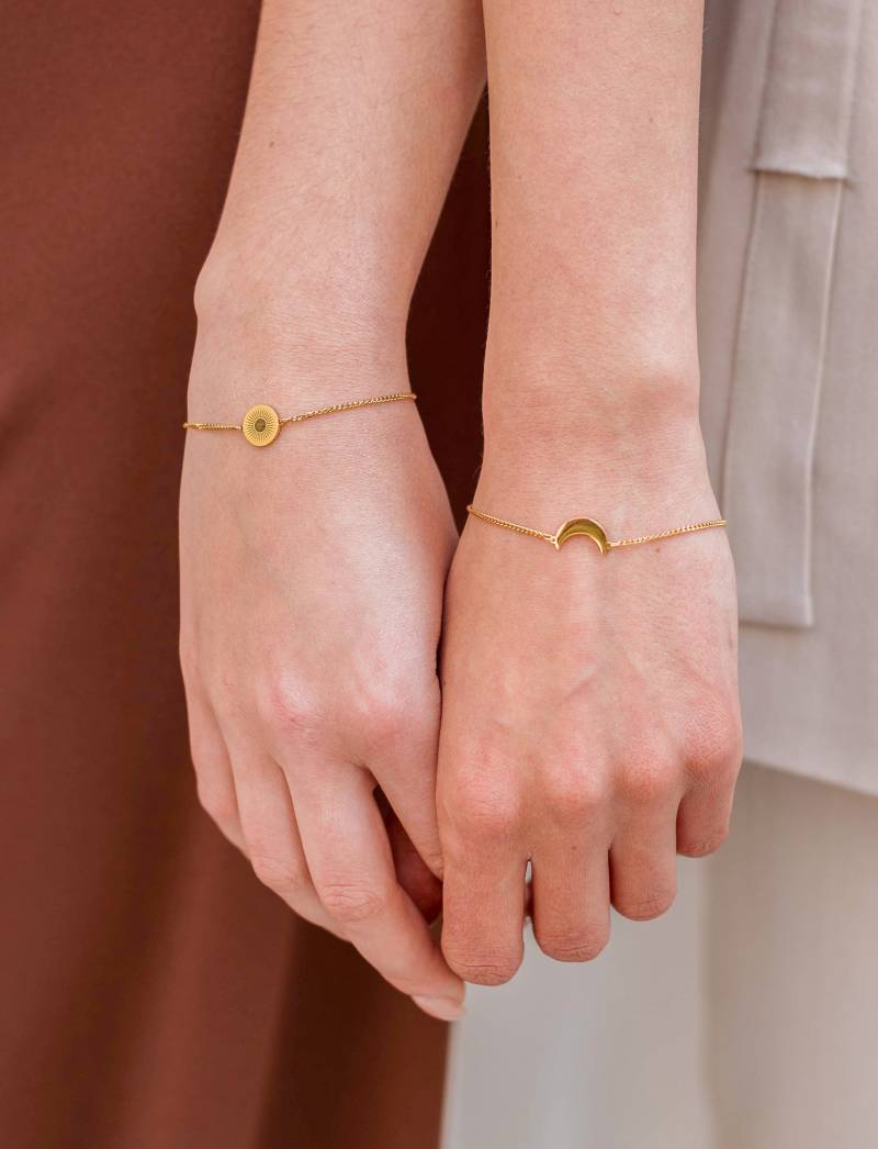 Freundinnen-Armband-Set Sonne + Mond | Für Immer Verbunden Schmuck Zum Teilen Geschenk Für Beste Freundin Charm-Armband Sie von DutchJewelryCompany