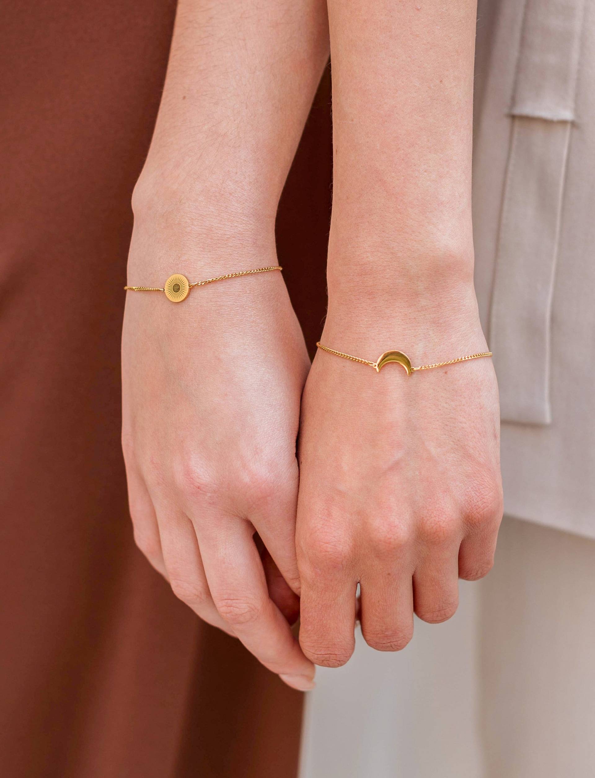 Freundinnenarmband Mond | Für Immer Verbunden Schmuck Zum Teilen Geschenk Für Beste Freundin Mond-Charme-Armband Sie von DutchJewelryCompany