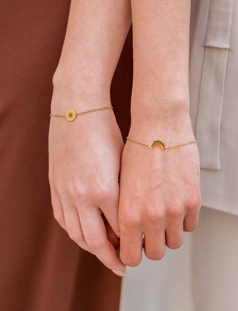 Freundinnenarmband Mond | Für Immer Verbunden Schmuck Zum Teilen Geschenk Für Beste Freundin Mond-Charme-Armband Sie von DutchJewelryCompany