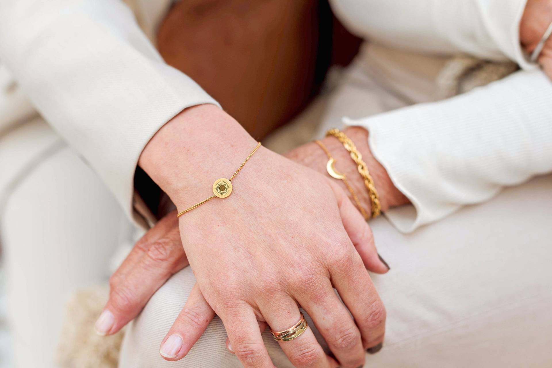 Mutter-Tochter-Armband Sonne | Schmuck Zum Teilen Muttertagsgeschenk Sonnenschein-Charm-Armband Geschenk Für Mama Tochter von DutchJewelryCompany