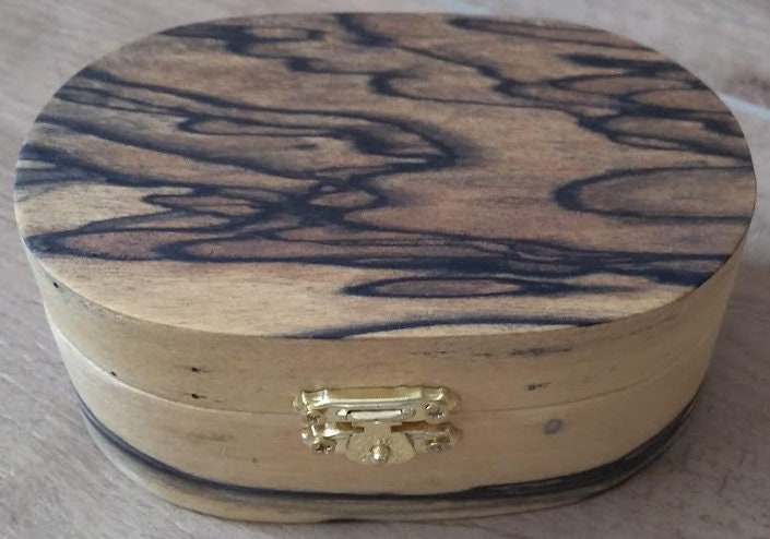 Schmuckschatulle Oval Weiß Ebenholz von DutchWoodandPaintart