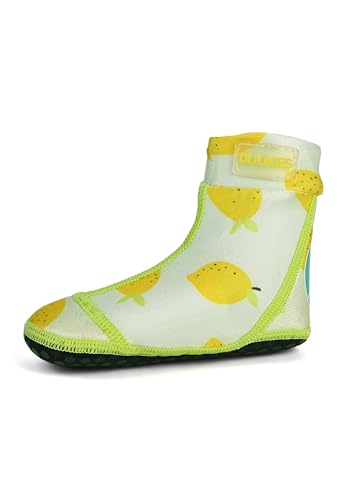 Duukies Kinder Beachsocken Lemon Mint Strandsocken Zitronen Motiv rutschfest, Farbe:Yellow, Socken:28-29 von Duukies