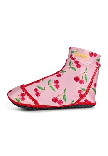 Duukies Mädchen Badesocken Cherry Pink Kirschen Print Strandsocken UV-Schutz, Farbe:red, Socken:30-31 von Duukies