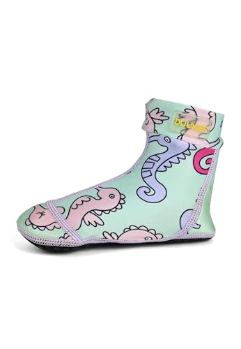 Duukies Mädchen Badesocken Seahorse Seepferdchen rutschfest UV-Schutz Strandschuhe, Farbe:türkis, Socken:24-25 von Duukies