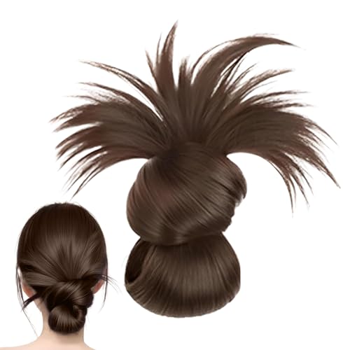 Duvcoywae Clip-In Federbusch Dutt Perücke | Natürlicher Dutt Haarschmuck,Weich Bequem Langlebig Für Damen Mädchen Familie Kollegen Anlässe von Duvcoywae