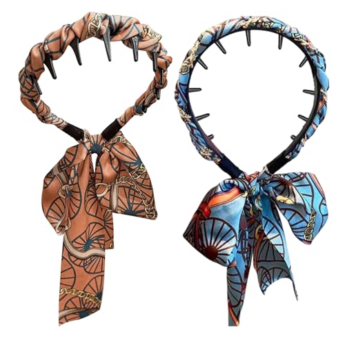 Duvcoywae Haarband Mit Zähnen,Kamm-Haarreifen Als Haarschmuck - 2er Pack Stilvoll Vintage Haaraccessoires Für Tochter Schwester Freundin von Duvcoywae