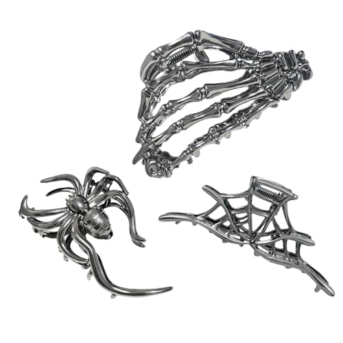 Duvcoywae Halloween Krallen Clips,Große Krallenhaarklammern Für Langes Haar - Starker Halt Tragbare Barrettes 3 Teile Für Damen Studenten Reise Fitness Outdoor Festivals Und Freizeit von Duvcoywae