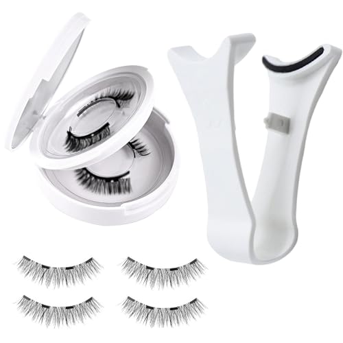 Duvcoywae Magnetische Wimperncluster, Frauen magnetische Wimpern - 4-Pieces natürliche Aussehen falsche Wimpern mit Applikator | Wiederverwendbare Women Eye Make -up -Werkzeuge für Heimreisetermine von Duvcoywae