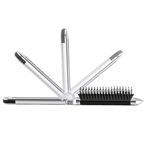 Duvcoywae Reisenbürste, Reise Haarbürste - Faltbares Haar entwirrend Pinsel mit Spiegel | Taschengröße Styling -Accessoires für Frauen Mädchen Home Travel Fitnessstudio -Geldbörse von Duvcoywae