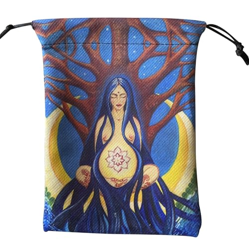 Duvcoywae Tarotkarten Tasche,Runenwürfel Kristallschmuck Beutel - Würfel Schmuck Aufbewahrung Für Zuhause Wahrsage Deck Halloween Anfänger Set Kinder von Duvcoywae