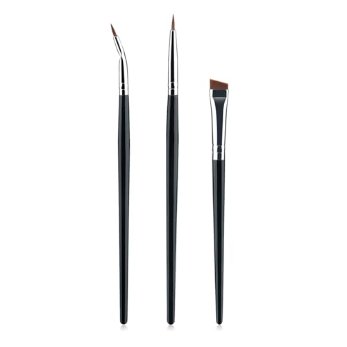 Abgewinkelte Eyeliner-Pinsel mit feiner Spitze und Holzgriff, Make-up-Pinsel für detaillierte Looks, geeignet für verschiedene Anlässe von Duyeuau