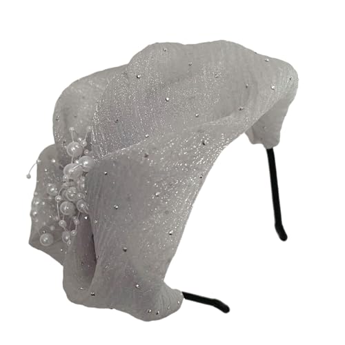 Atmungsaktives Musselin-Haarband mit Strasssteinen, modisch, vielseitig, für modische Abendkleidung von Duyeuau