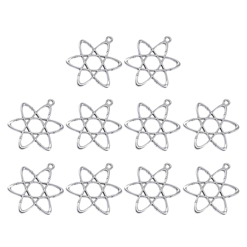 Duyeuau 10 Stück Physik Chemie Atome Struktur Anhänger Schmuck Erkenntnisse für Wissenschaft Enthusiasten und Pädagogische von Duyeuau