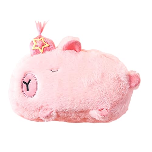 Duyeuau Cartoon-Plüsch-Federmäppchen, großes Fassungsvermögen, Schreibwaren, Reißverschluss, Schüler, Kinder, Stoff, großes Fassungsvermögen, B von Duyeuau