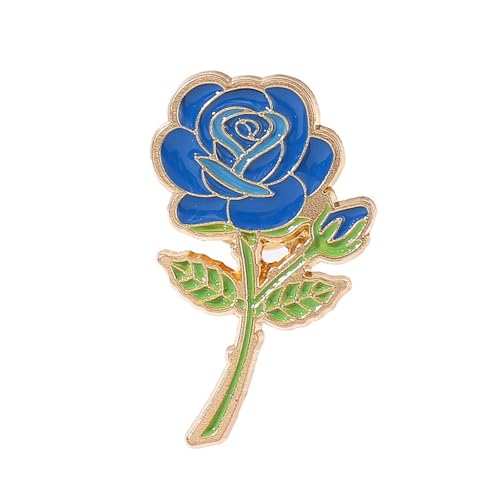 Duyeuau Elegante Rose Brosche Zubehör Rose Pin Brosche Elegant Floral Accessoire für Hochzeit Anzüge und Geburtstag, 1.8*3cm, Metall, Kreierter Rubin von Duyeuau