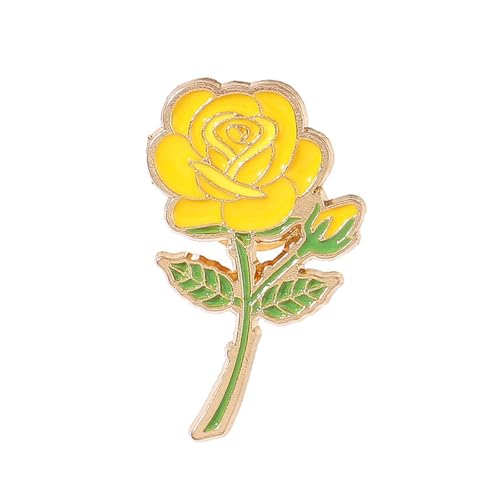 Duyeuau Elegante Rose Brosche Zubehör Rose Pin Brosche Elegant Floral Accessoire für Hochzeit Anzüge und Geburtstag, 1.8*3cm, Metall, Kreierter Rubin von Duyeuau