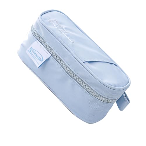 Duyeuau Federmäppchen mit großem Fassungsvermögen, großes Federmäppchen, Schreibtisch-Organizer, Schreibwaren-Aufbewahrungstaschen mit Reißverschlüssen für die Schule, blau, 20.7*8*9cm von Duyeuau