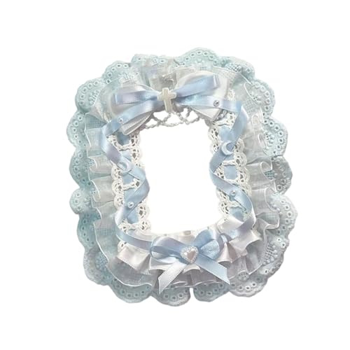 Duyeuau Fotokartenhalter mit Schleifen, schöne Kartenhüllen, Aufbewahrungstasche, Spitze, Fotokartenetui, süße Fotohülle, Kreditkarte, 1, 17cm x 15cm x 3cm von Duyeuau