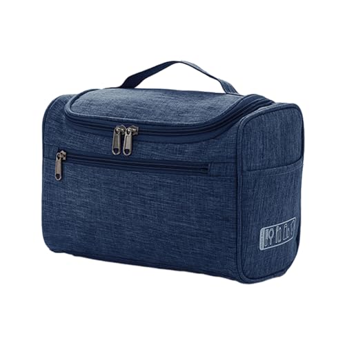 Duyeuau Mehrzweck-Kosmetiktasche, tragbar, Reißverschluss, Handtasche, großes Fassungsvermögen, Kissen-Tasche, Make-up-Tasche, Reisetasche, marineblau, 23*17.5*12.5cm von Duyeuau