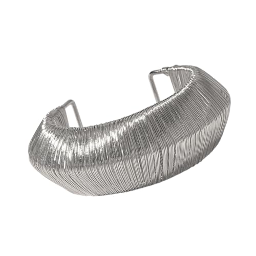 Duyeuau Moderner quadratischer gewebter Armreif, verstellbarer Handgelenkschmuck mit metallischem Glanz, Metall-Geometrie-Armband, Zubehör, geometrisches quadratisches Metall, Einheitsgröße, Wie von Duyeuau