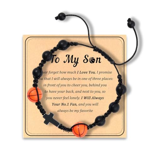 Duyeuau Sportlich inspiriertes Holz-Kruzifix für Herren, natürliche Holzperle, schwarze gewebte Kordel, symbolisches Kruzifix-Design, Freizeitkleidung, Schmuck, Sport-Thema, Holz für Herren von Duyeuau