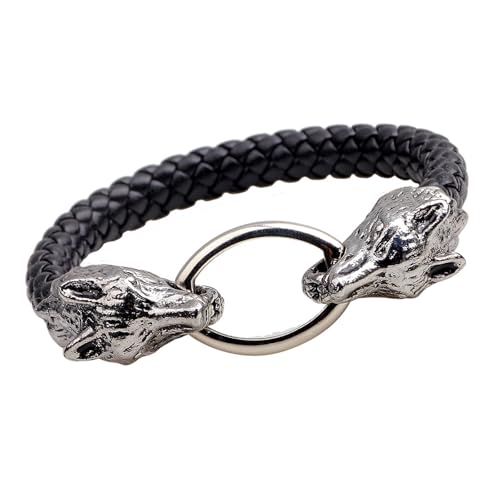 Duyeuau Stilvoller Wolfskopf aus Metall für Herren, stabiler Unisex-Schmuck, Accessoire, tragbares Design, Metall-Armband, Unisex von Duyeuau
