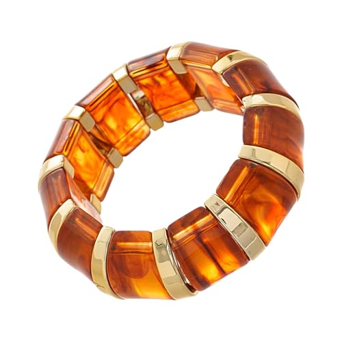 Duyeuau Stretch-Armreif im Vintage-Stil, Acryl, elastische Manschette, leichter Temperament-Schmuck für Damen und Herren, Unisex-Armband, künstlerische Farbmischung, Einheitsgröße, Wie beschrieben von Duyeuau