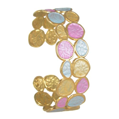 Duyeuau Trendiges offenes Ende mit tropflackierter Oberfläche, vielseitiges Armband, Unisex-Accessoire zum Verschenken oder für persönliche Gegenstände, künstlerischen Schmuck, Schwestern, Liebhaber von Duyeuau