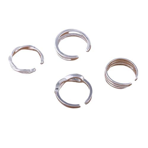 Duyeuau Zehenschmuck-Kollektionsringe, modische Tootsies, Feiertagszubehör, geeignet für Urlaub, Legierung, Ringe für Damen, 4 Stück von Duyeuau