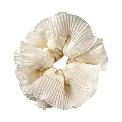 Elegante Haargummis mit gerüschtem Rand, elastische Haargummis, Damen, Temperament, modisch, übertriebener Haarschmuck von Duyeuau