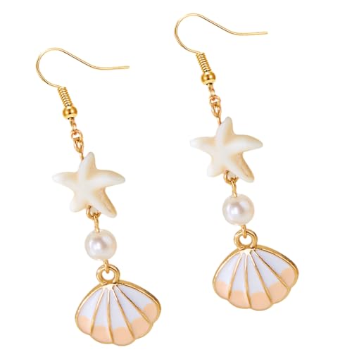 Elegante Muschel-Ohrringe für Damen, tragbar, bequem, Legierung, Schmuck mit Metallic-Finish, Strandzubehör, Muschel-Ohrringe, Einheitsgröße, Wie beschrieben, Wie beschrieben von Duyeuau
