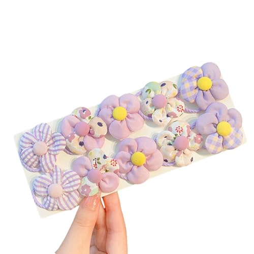 Haargummis mit Blumenmuster, für Mädchen und Damen, 10 Stück, Haargummis für langes Haar, Pferdeschwanz von Duyeuau