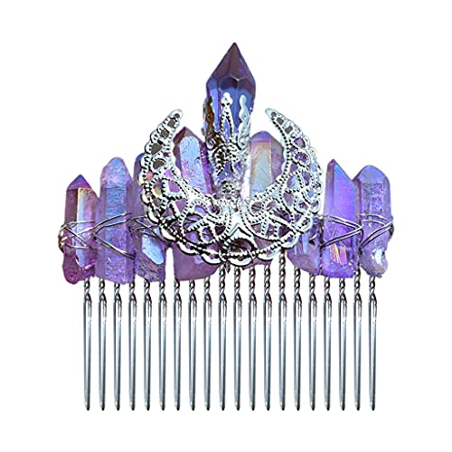 Kristall-Haarkamm, Naturstein, Haarschmuck, Dekoration, Boho-Stil, für Hochzeitsfeiern von Duyeuau