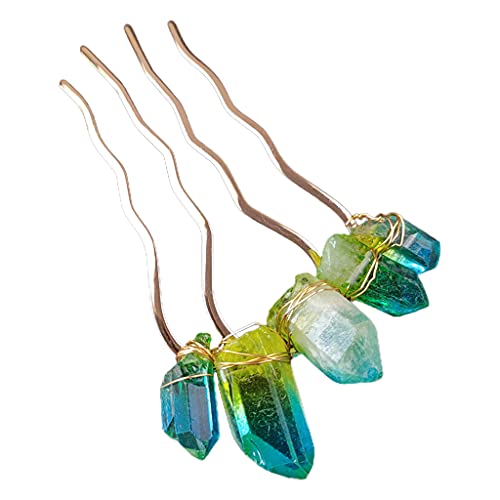 Modische Damen-Haarspange mit natürlichen Kristallen, Legierung, Haarschmuck für Hochzeit, Brautjungfer von Duyeuau