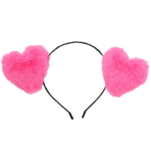 Stirnbänder mit Festival-Thema für Damen, Plüsch, Liebe, Herz, Haarschmuck, Haarschmuck, Gesichtswäsche, Haarreifen von Duyeuau